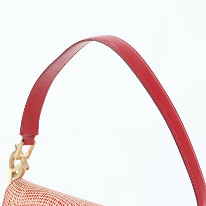 Salvatore Ferragamo Hand Shoulder Bag Tote Purse Gancini Leather Red Authentic