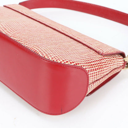 Salvatore Ferragamo Hand Shoulder Bag Tote Purse Gancini Leather Red Authentic