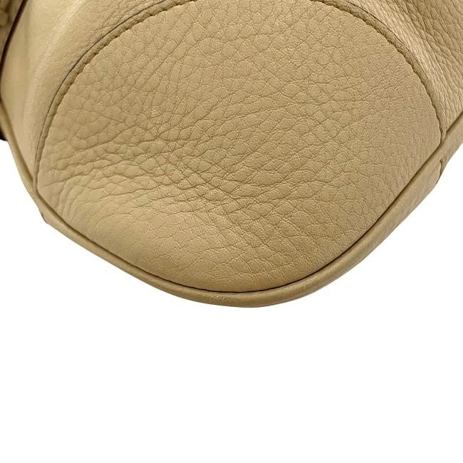 Salvatore Ferragamo Hand Bag Tote Purse Gancini Leather Beige Authentic