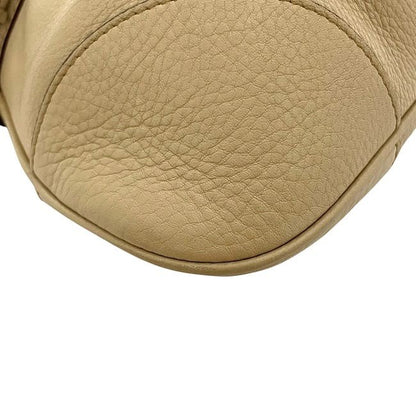 Salvatore Ferragamo Hand Bag Tote Purse Gancini Leather Beige Authentic