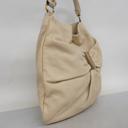 Salvatore Ferragamo Shoulder Bag Purse Vara Leather Beige Authentic