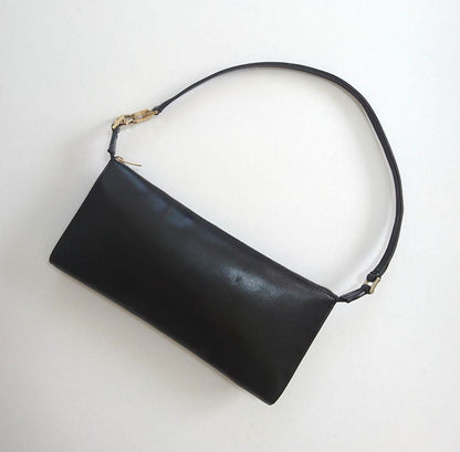 Salvatore Ferragamo Accessory Pouch Hand Bag Tote Purse Leather Black Authentic