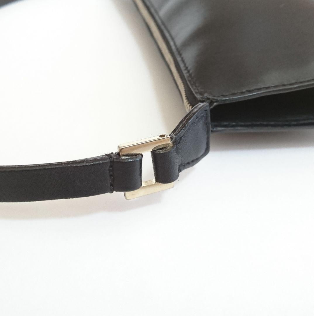 Salvatore Ferragamo Accessory Pouch Hand Bag Tote Purse Leather Black Authentic