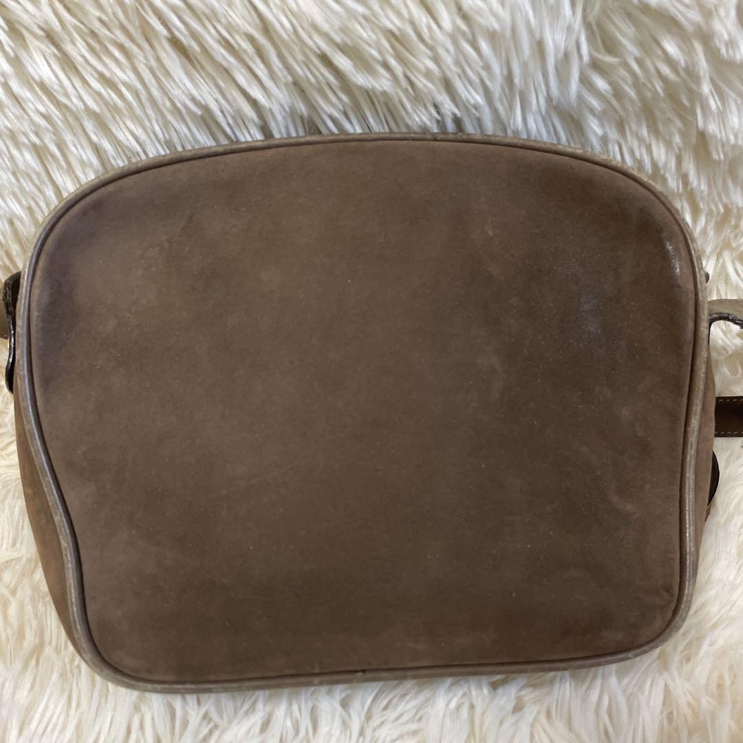 Salvatore Ferragamo Shoulder Bag Purse Gancini Suede Brown Authentic