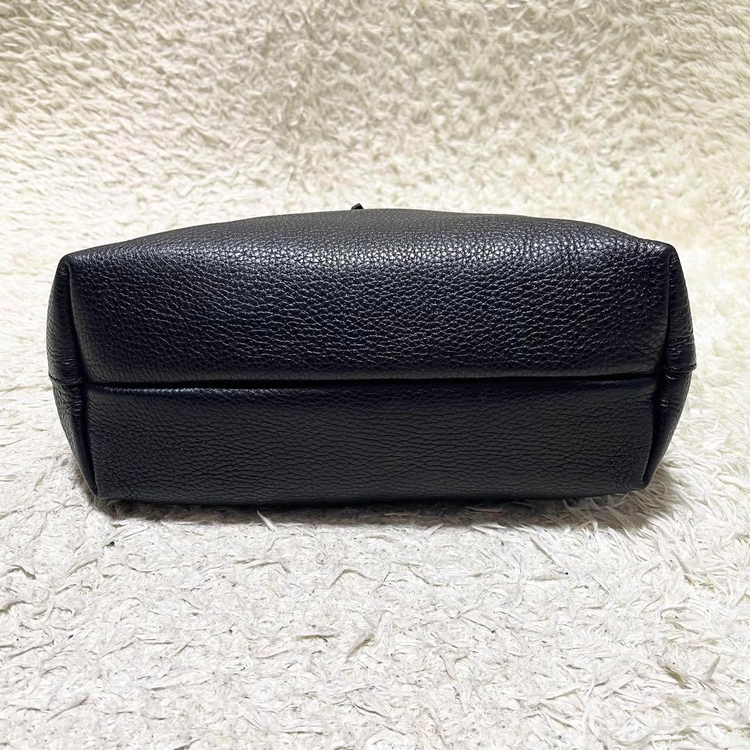 Salvatore Ferragamo Hand Bag Tote Purse Gancini Leather Black Authentic