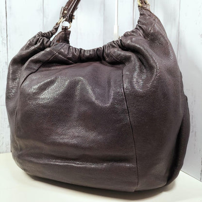 Salvatore Ferragamo Hand Bag Tote Purse Vara Ribbon Leather Brown Authentic