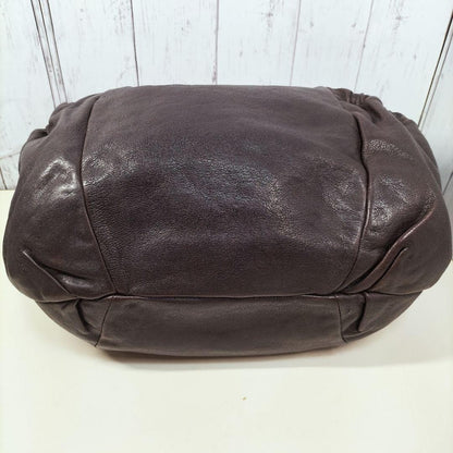 Salvatore Ferragamo Hand Bag Tote Purse Vara Ribbon Leather Brown Authentic