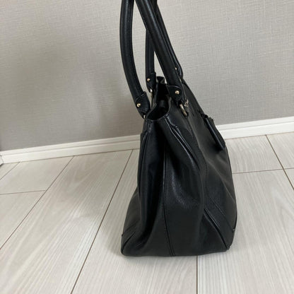 Salvatore Ferragamo Hand Bag Tote Purse Gancini Black Authentic