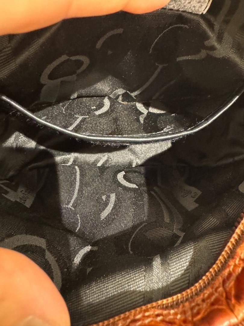 Salvatore Ferragamo Shoulder Bag Purse Vara Ribbon Leather Brown Authentic
