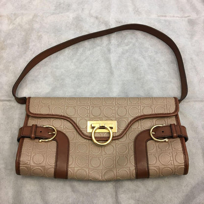 Salvatore Ferragamo Shoulder Bag Purse Gancini Leather Authentic