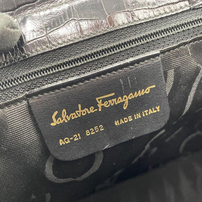 Salvatore Ferragamo Hand Bag Tote Purse Vara Ribbon Authentic