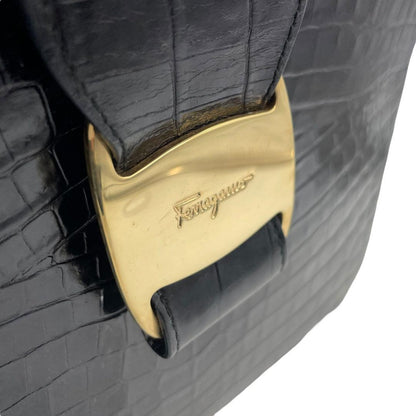 Salvatore Ferragamo Hand Bag Tote Purse Vara Ribbon Authentic
