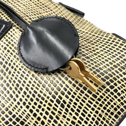 Salvatore Ferragamo Hand Bag Tote Purse Leather Black Authentic