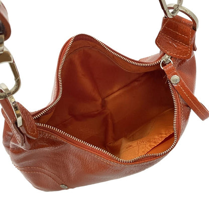 Longchamp Shoulder Bag Purse Patent Leather Brown Authentic