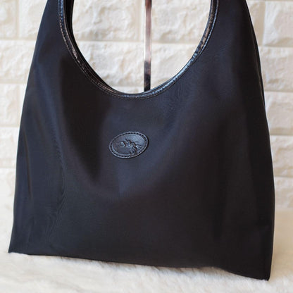 Longchamp Hand Shoulder Bag Tote Purse Black Authentic