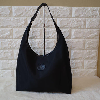 Longchamp Hand Shoulder Bag Tote Purse Black Authentic