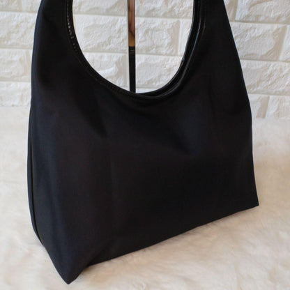 Longchamp Hand Shoulder Bag Tote Purse Black Authentic
