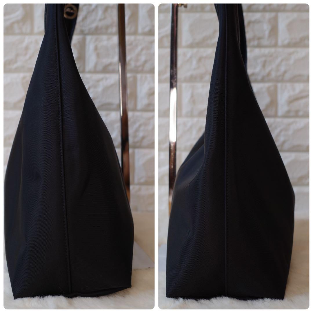 Longchamp Hand Shoulder Bag Tote Purse Black Authentic