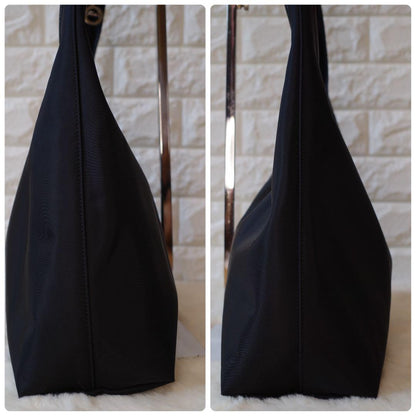 Longchamp Hand Shoulder Bag Tote Purse Black Authentic