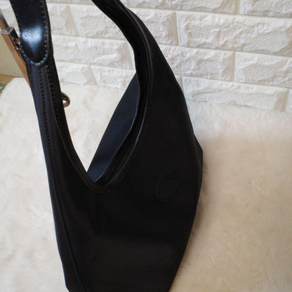 Longchamp Hand Shoulder Bag Tote Purse Black Authentic