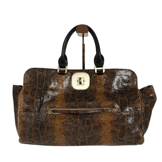 Longchamp Hand Bag Tote Purse Turn Lock Authentic