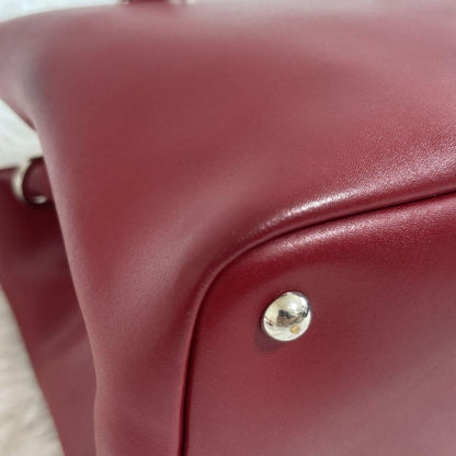 Longchamp Hand Shoulder Bag Tote Purse 2way Red Authentic