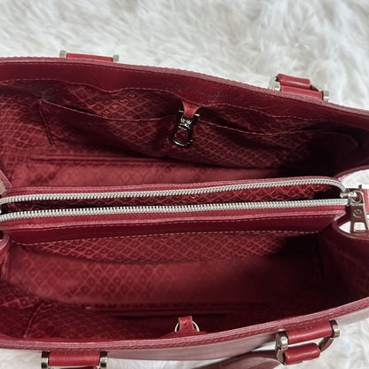 Longchamp Hand Shoulder Bag Tote Purse 2way Red Authentic