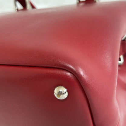 Longchamp Hand Shoulder Bag Tote Purse 2way Red Authentic