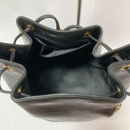 Valentino Garavani Shoulder Bag Purse Logo Leather Black Authentic