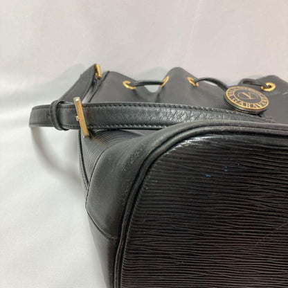 Valentino Garavani Shoulder Bag Purse Logo Leather Black Authentic
