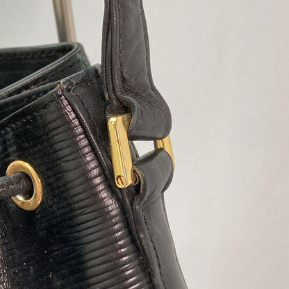 Valentino Garavani Shoulder Bag Purse Logo Leather Black Authentic