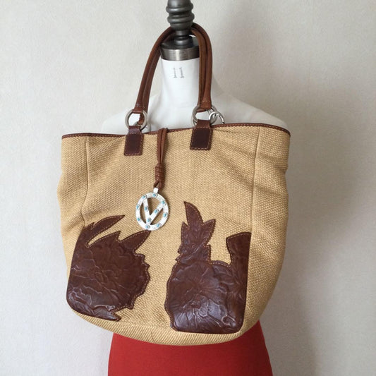 Valentino Hand Bag Tote Purse Beige Authentic