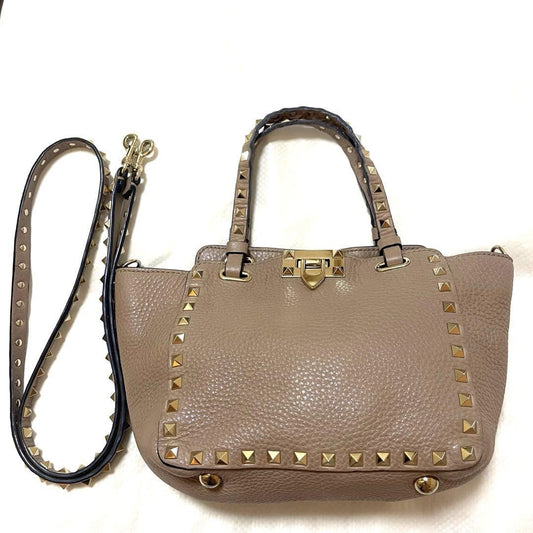 Valentino Shoulder Bag Purse Rockstuds Pink Authentic