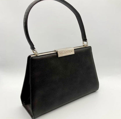 Valentino Hand Bag Tote Purse Black Authentic
