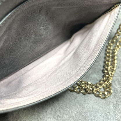 Red Valentino Shoulder Bag Purse Chain Ribbon Leather Authentic