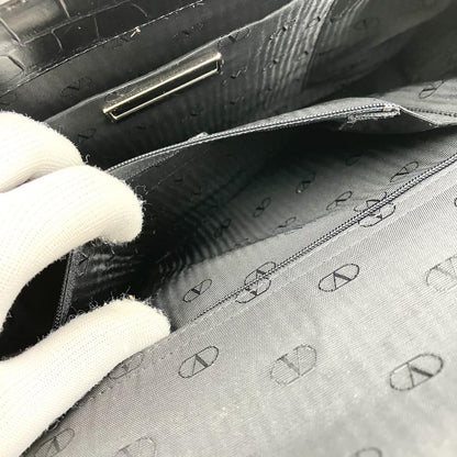 Valentino Garavani Hand Bag Tote Purse Leather Black Authentic