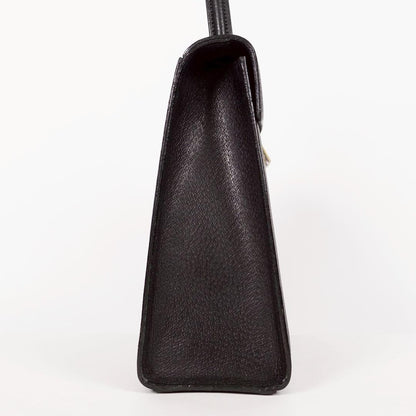 Valentino Garavani Hand Bag Tote Purse Leather Black Authentic
