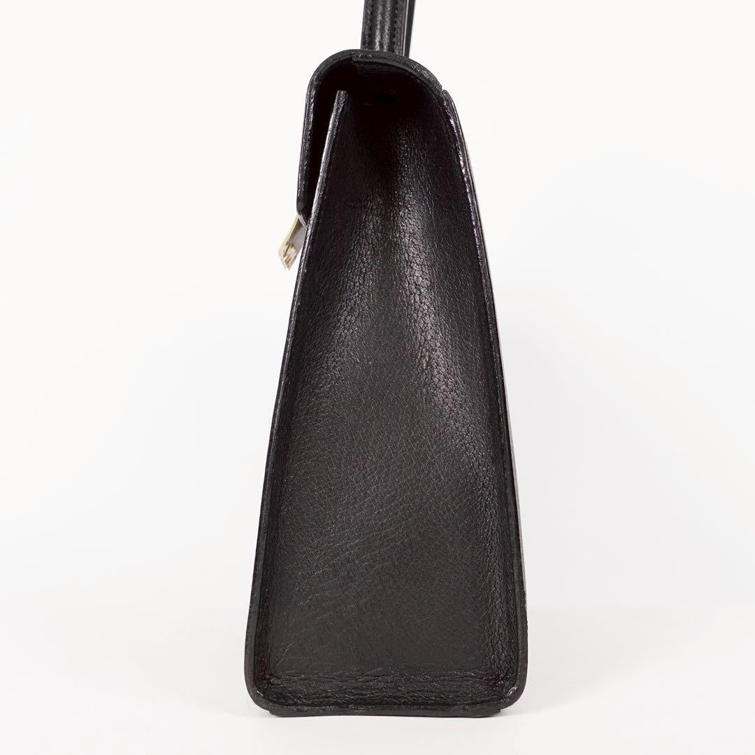 Valentino Garavani Hand Bag Tote Purse Leather Black Authentic