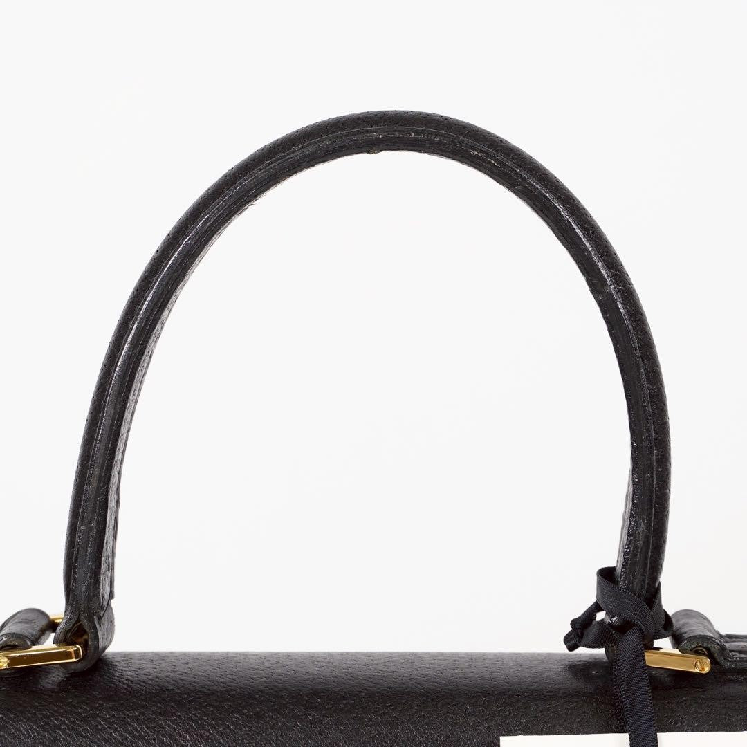 Valentino Garavani Hand Bag Tote Purse Leather Black Authentic