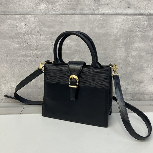 Valentino Garavani Hand Shoulder Bag Tote Purse 2way Leather Black Authentic