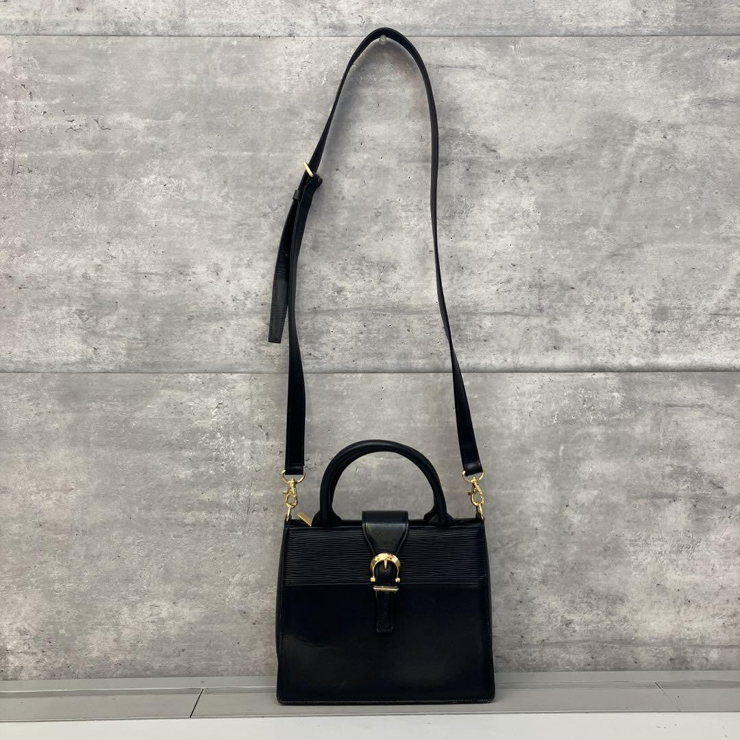 Valentino Garavani Hand Shoulder Bag Tote Purse 2way Leather Black Authentic