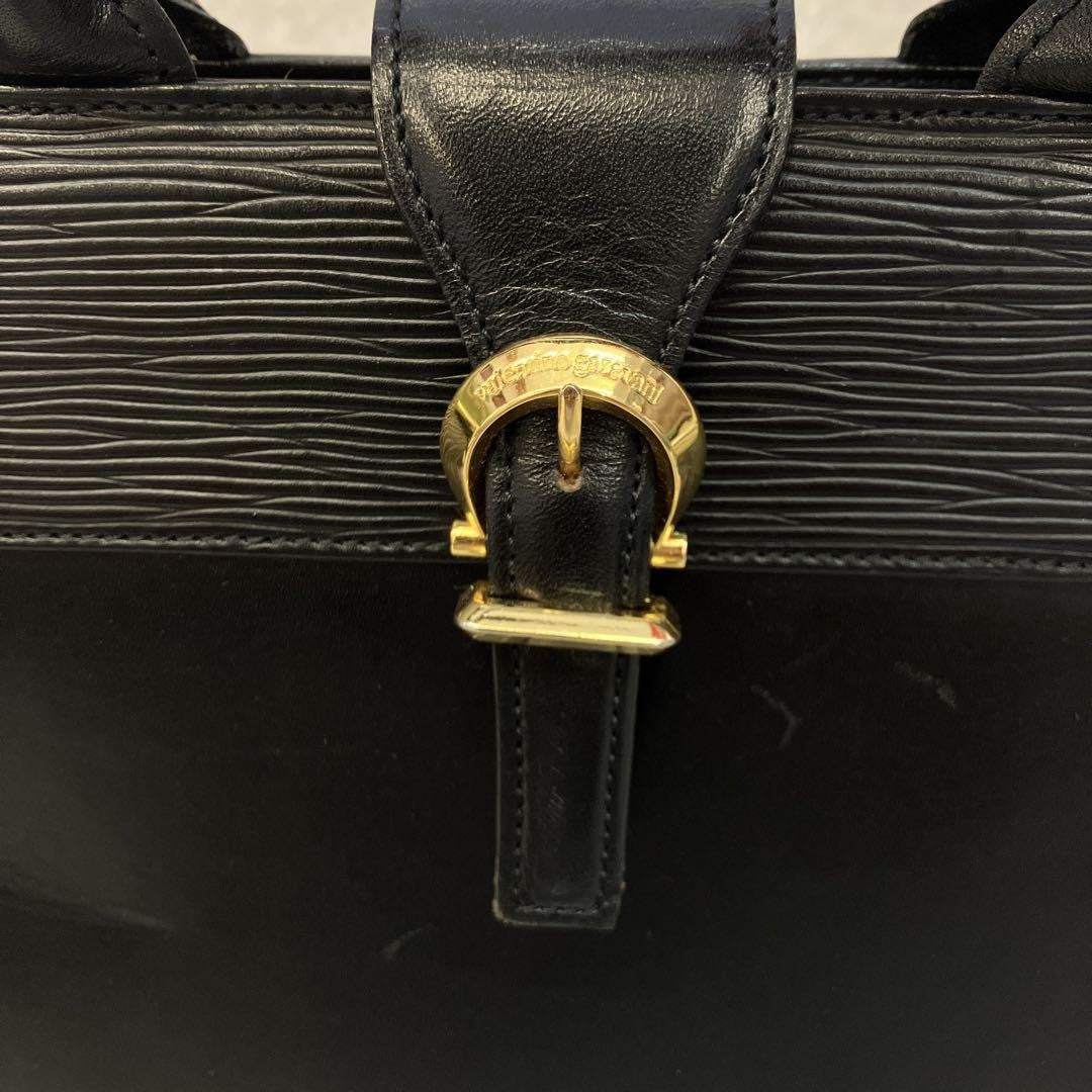 Valentino Garavani Hand Shoulder Bag Tote Purse 2way Leather Black Authentic