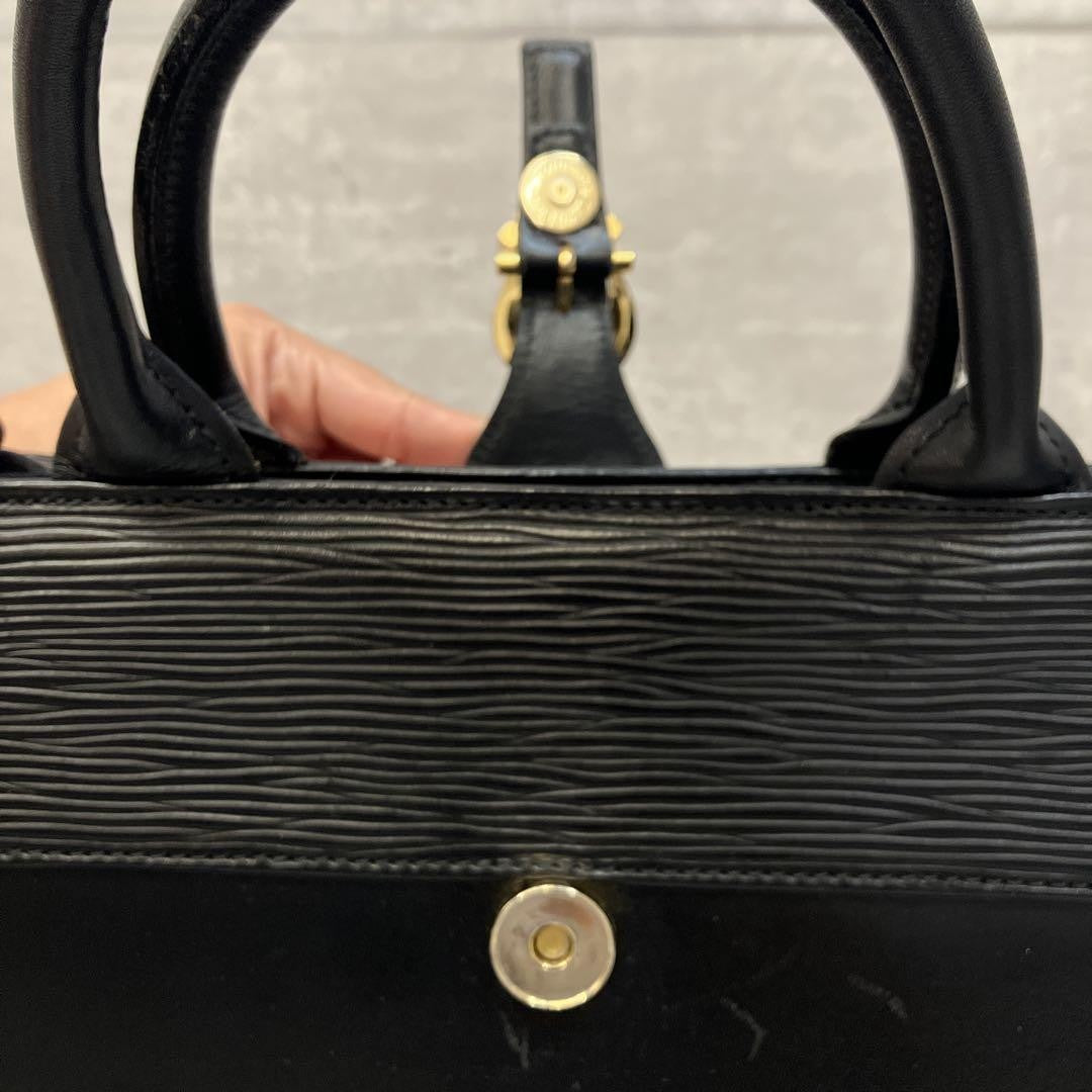 Valentino Garavani Hand Shoulder Bag Tote Purse 2way Leather Black Authentic
