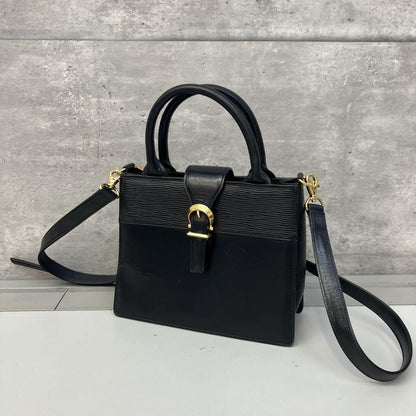 Valentino Garavani Hand Shoulder Bag Tote Purse 2way Leather Black Authentic