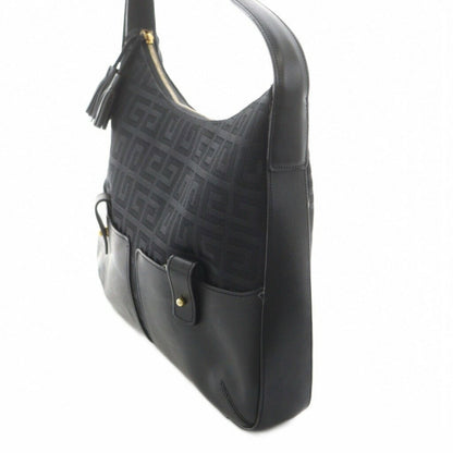 GIVENCHY Hand Shoulder Bag Tote Purse 4G Canvas Leather Black Authentic
