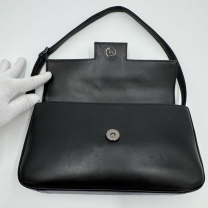 GIVENCHY Shoulder Bag Purse 4G Leather Black Authentic