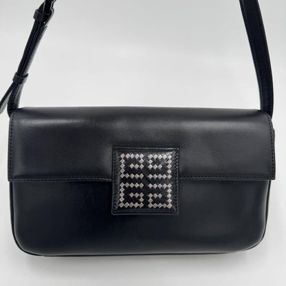 GIVENCHY Shoulder Bag Purse 4G Leather Black Authentic