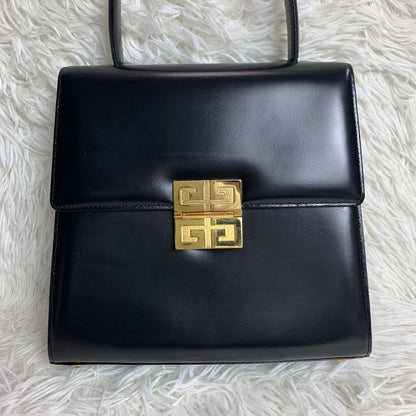 GIVENCHY Hand Bag Tote Purse 4G Leather Black Authentic