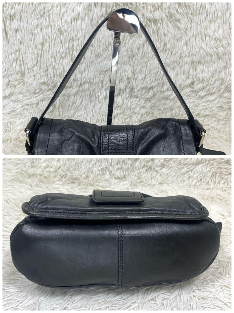 GIVENCHY Hand Bag Tote Purse Logo Leather Black Authentic