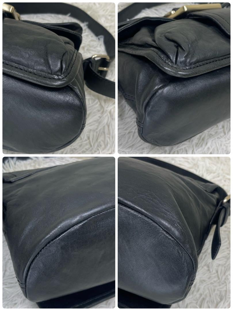 GIVENCHY Hand Bag Tote Purse Logo Leather Black Authentic